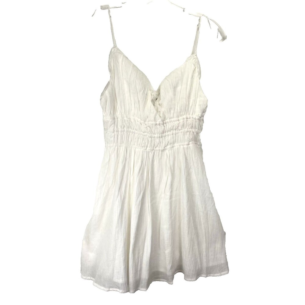 Princess Polly Mini Women's Dress US 6 Empress Waist Spaghetti Strap White Lined